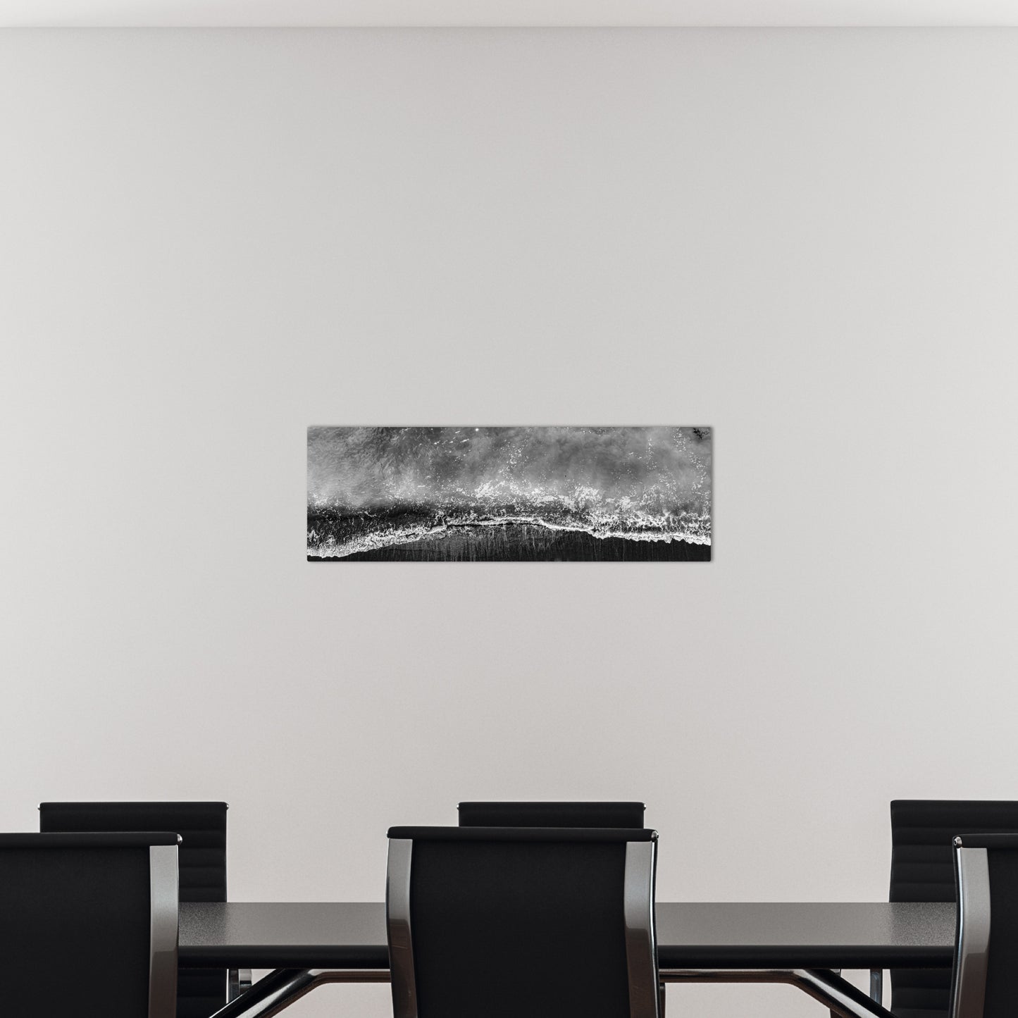 San Clemente Coast Aerial Black and White Panoramic Metal Print