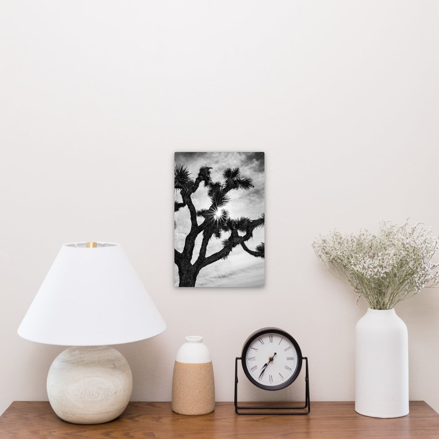 Joshua Tree Starburst Black and White Vertical