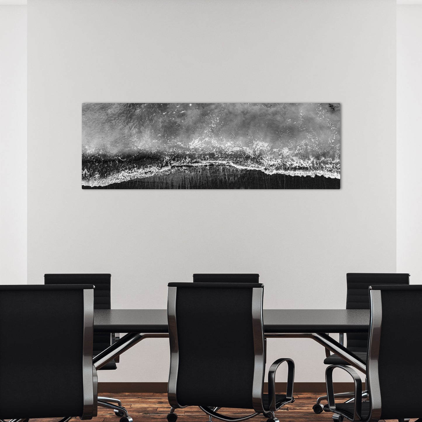 San Clemente Coast Aerial Black and White Panoramic Metal Print