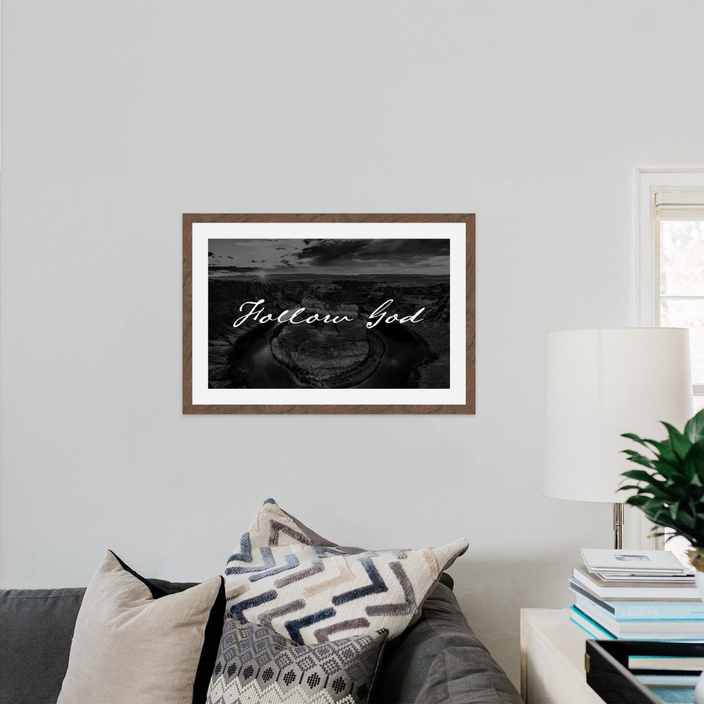 Follow God Horseshoe Bend Black and White - Frey Wall Art