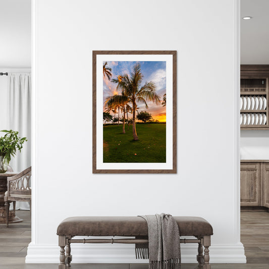 Hawaii Sunset Palm Vertical - Frey Wall Art