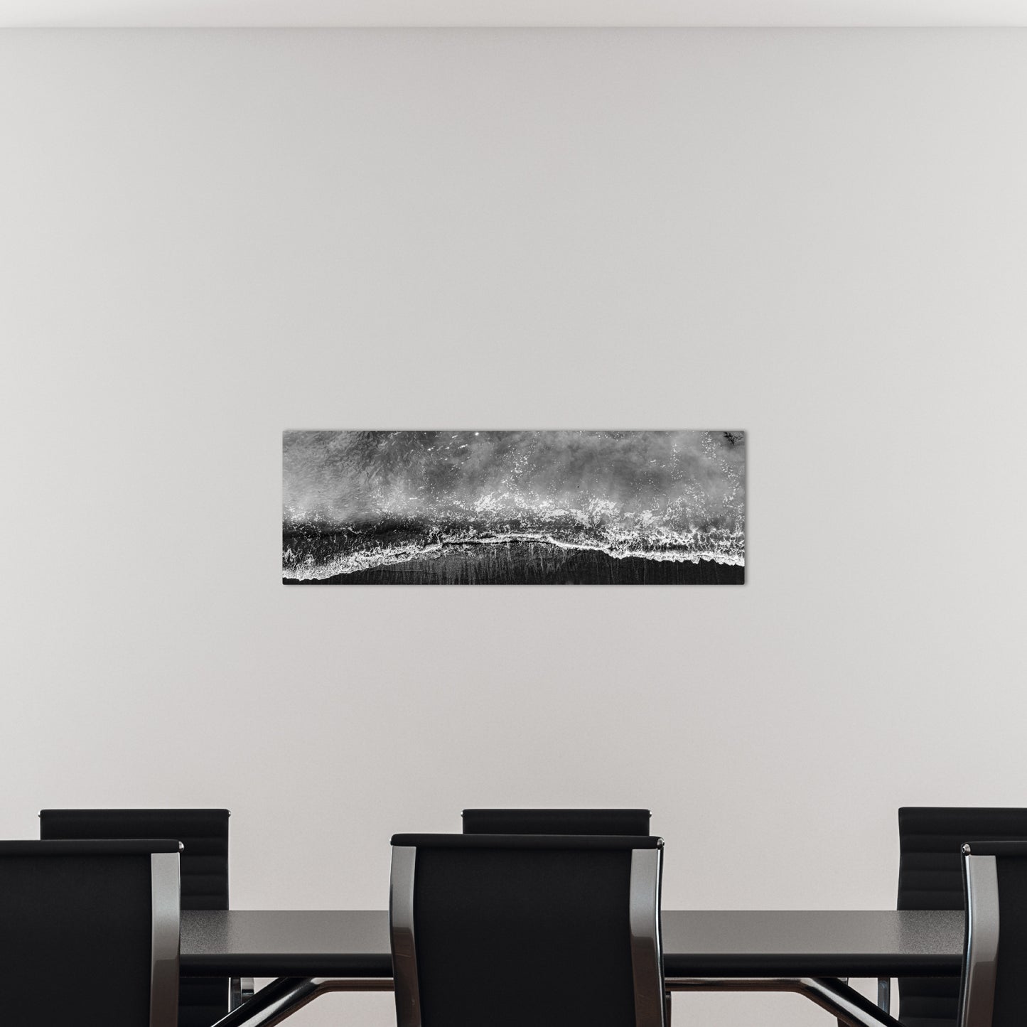 San Clemente Coast Aerial Black and White Panoramic Metal Print