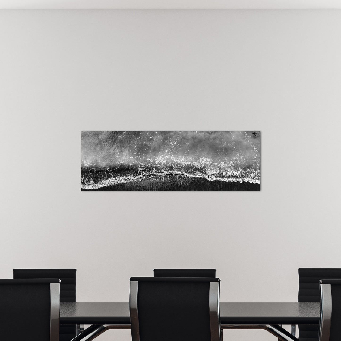 San Clemente Coast Aerial Black and White Panoramic Metal Print