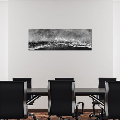 San Clemente Coast Aerial Black and White Panoramic Metal Print