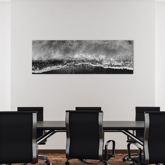 San Clemente Coast Aerial Black and White Panoramic Metal Print