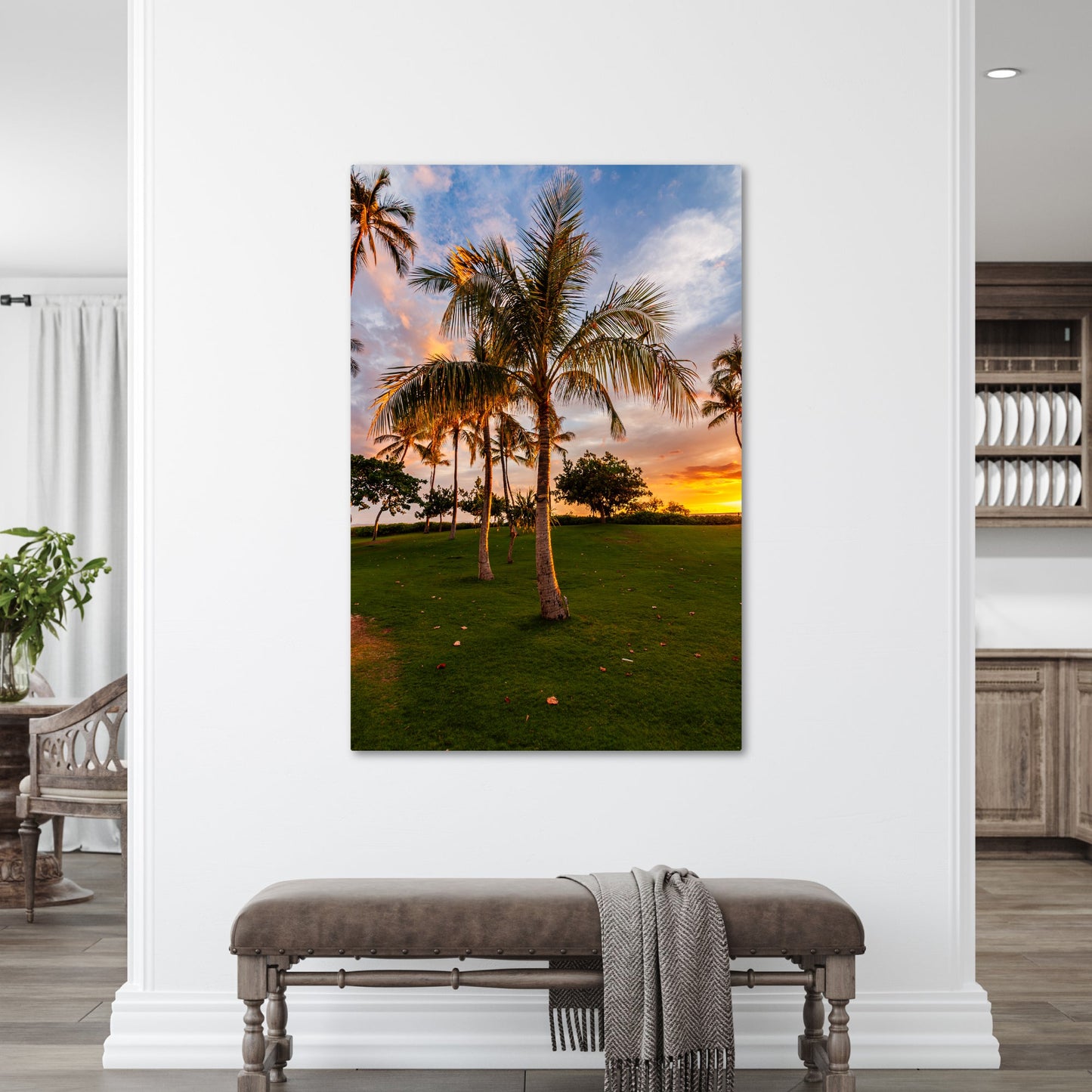 Hawaii Sunset Palm Vertical - Frey Wall Art