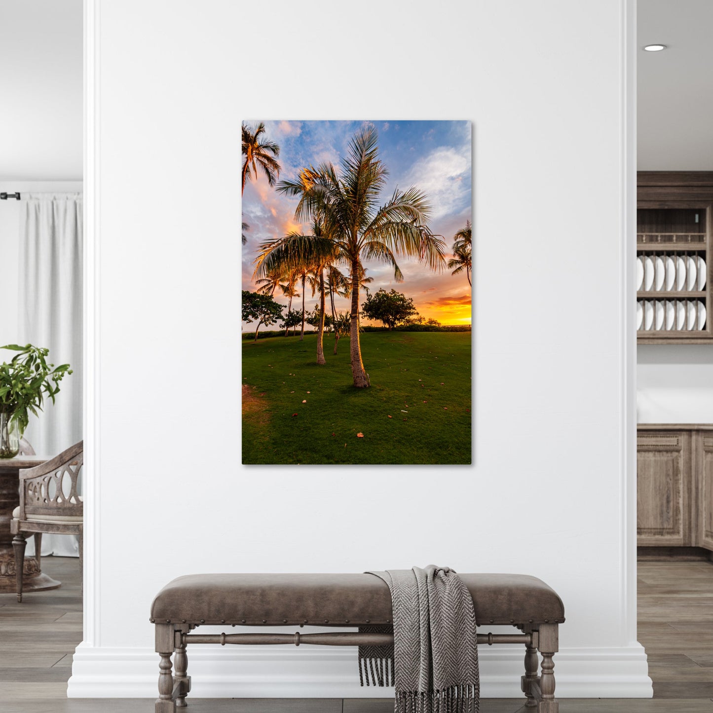 Hawaii Sunset Palm Vertical - Frey Wall Art