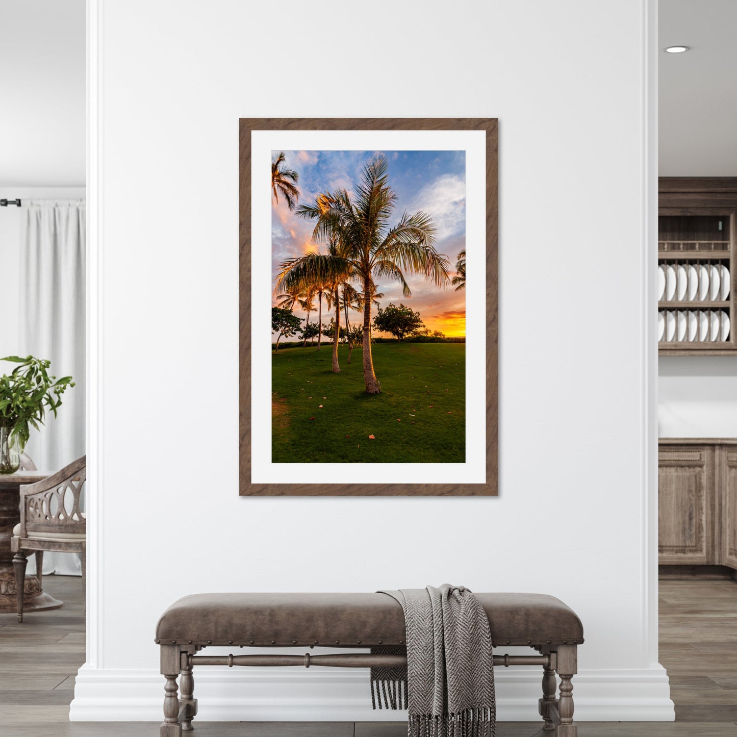 Hawaii Sunset Palm Vertical - Frey Wall Art