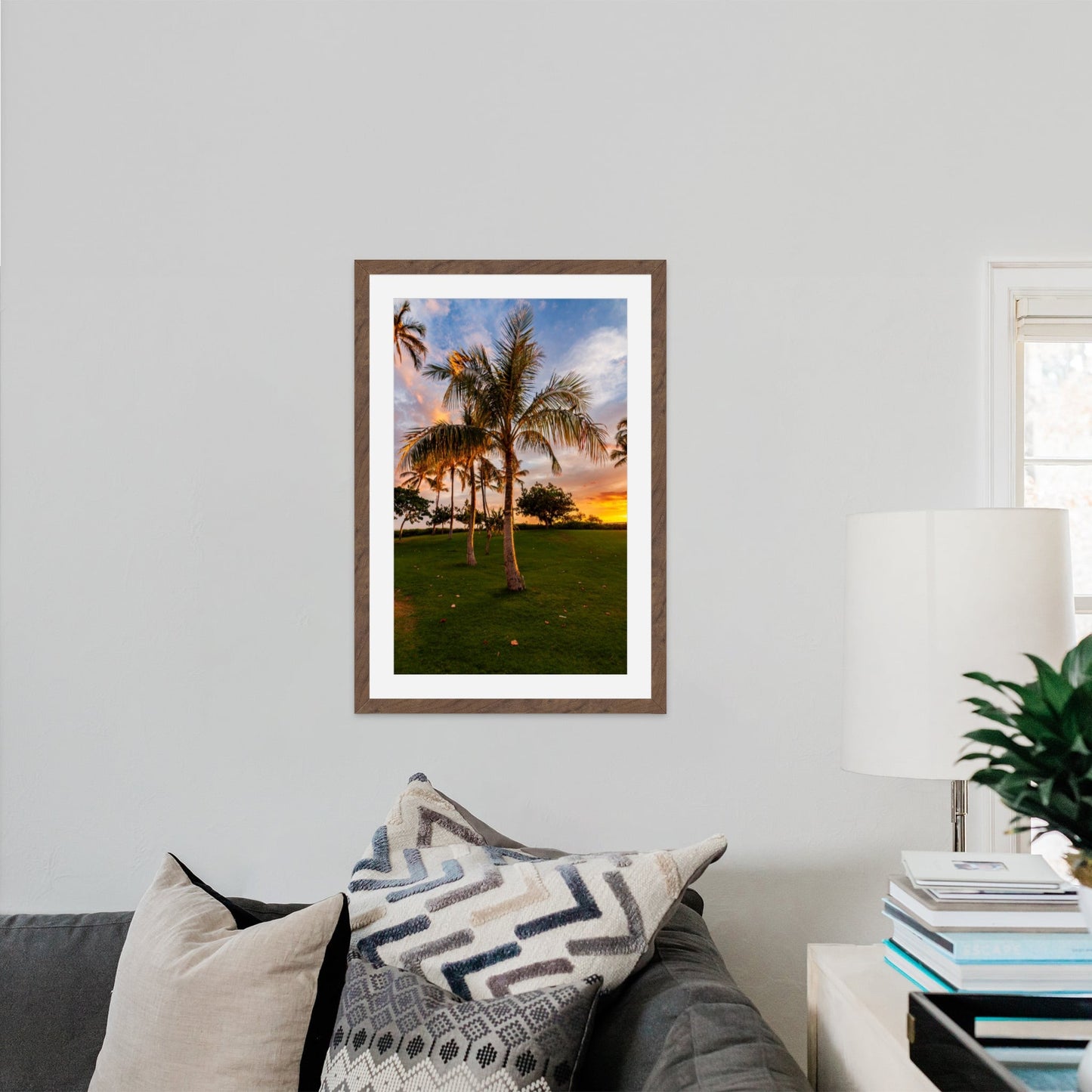 Hawaii Sunset Palm Vertical - Frey Wall Art