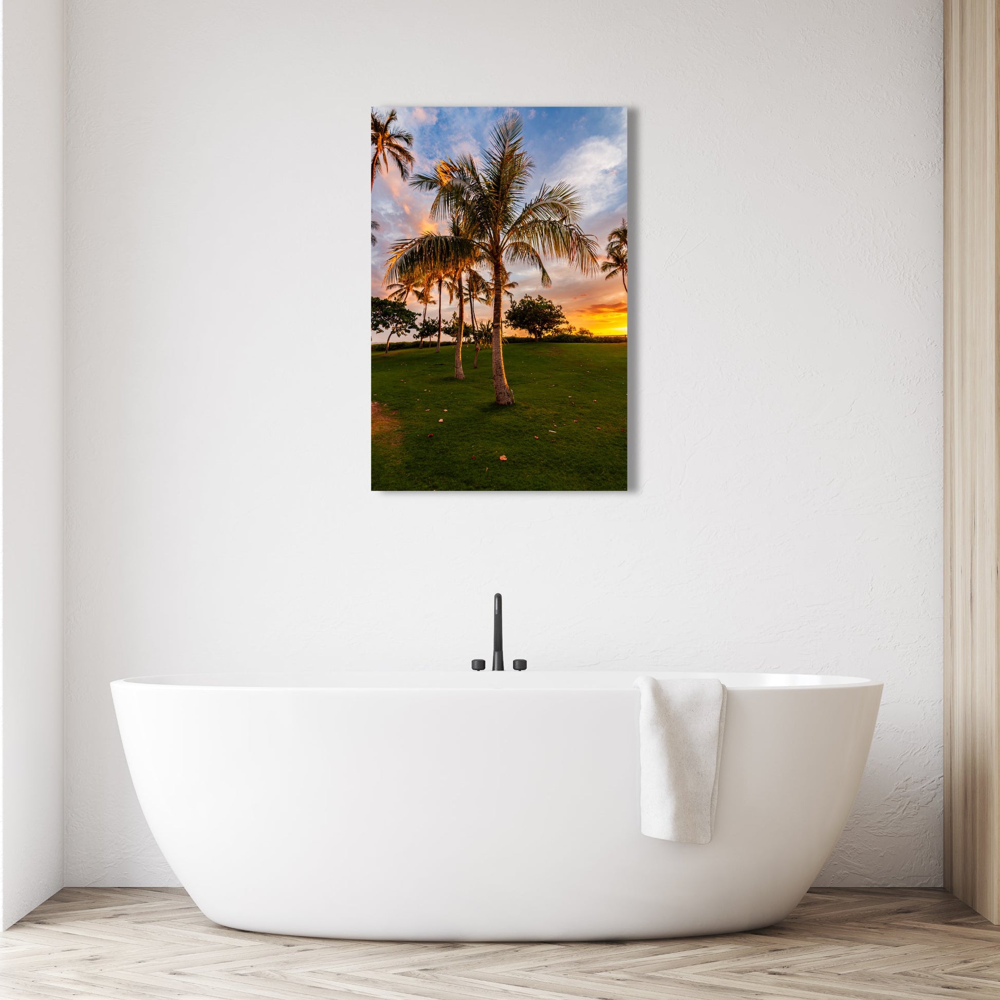 Hawaii Sunset Palm Vertical Fine Art Photography Print - Frey Wall Art