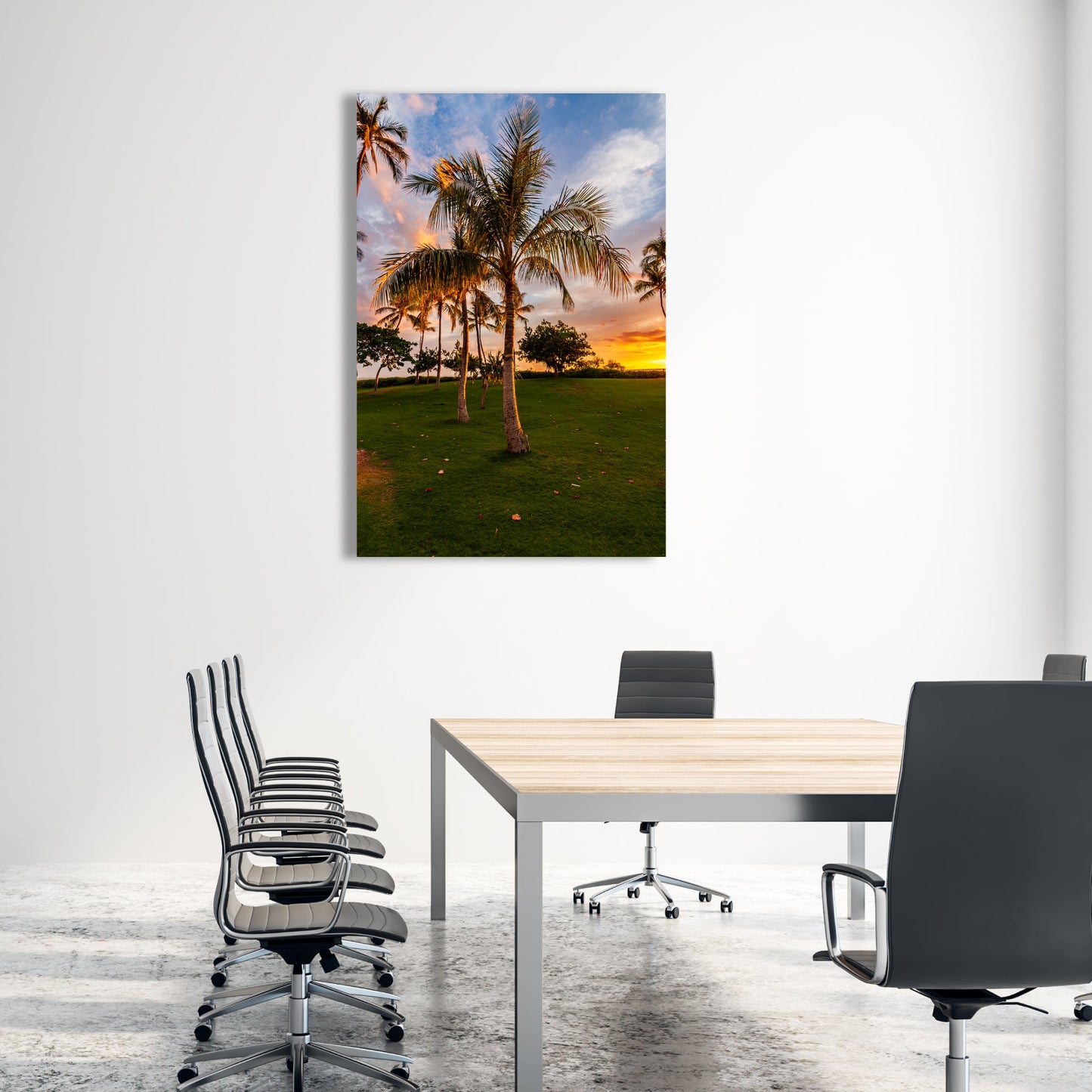 Hawaii Sunset Palm Vertical Fine Art Photography Print - Frey Wall Art