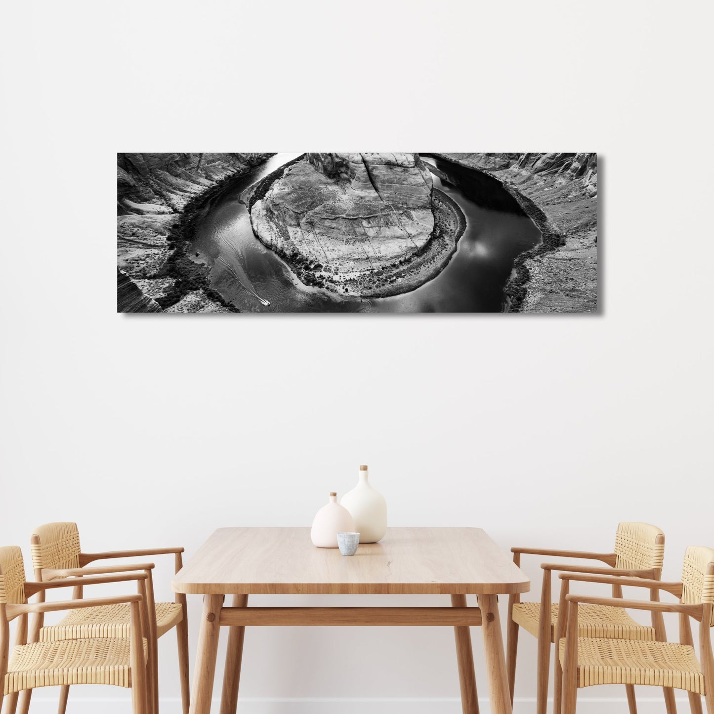 Horseshoe Bend Panoramic Black and White Fine Art Photography Print - Frey Wall Art