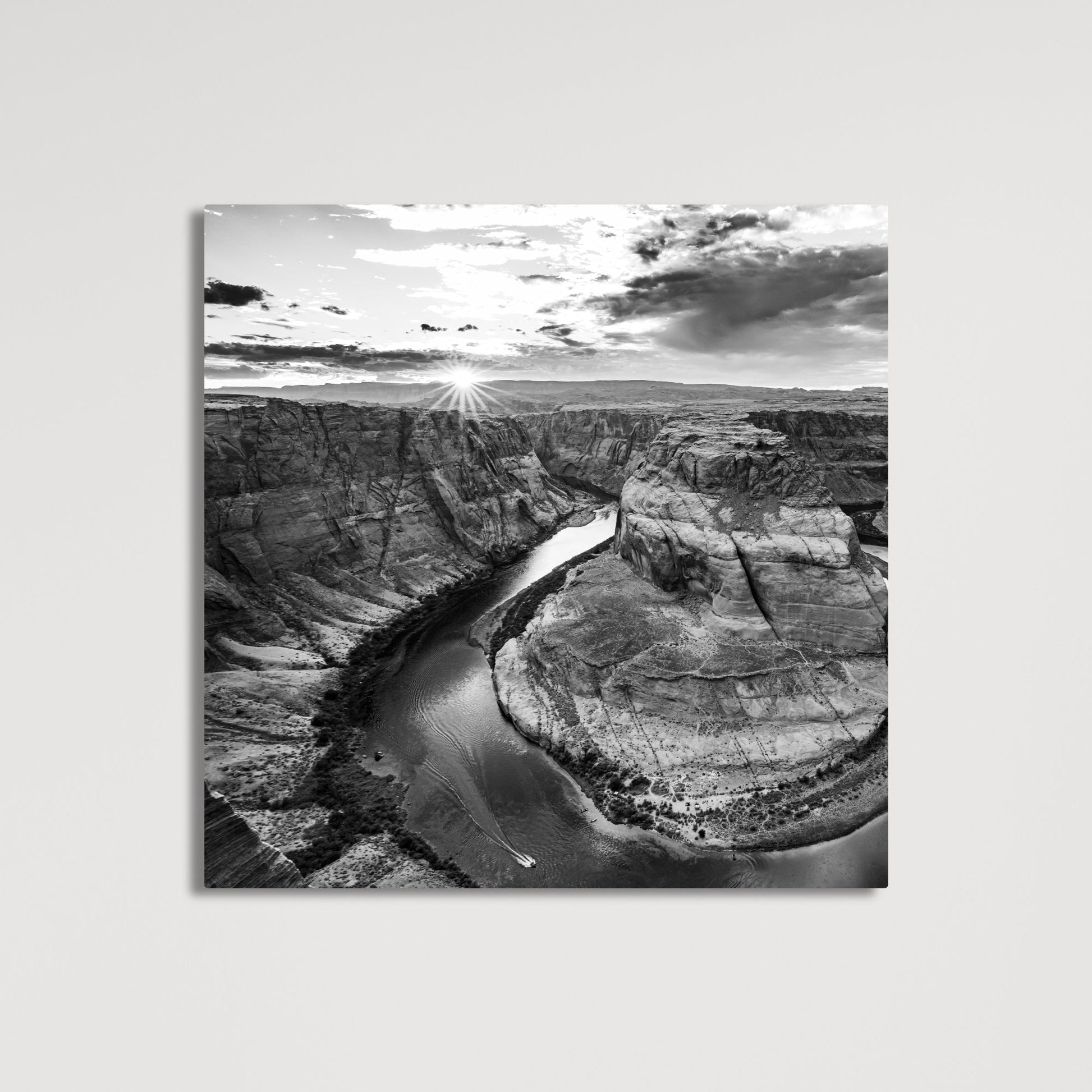 Horseshoe Bend Starburst Black and White Fine Art Photography Print - Frey Wall Art