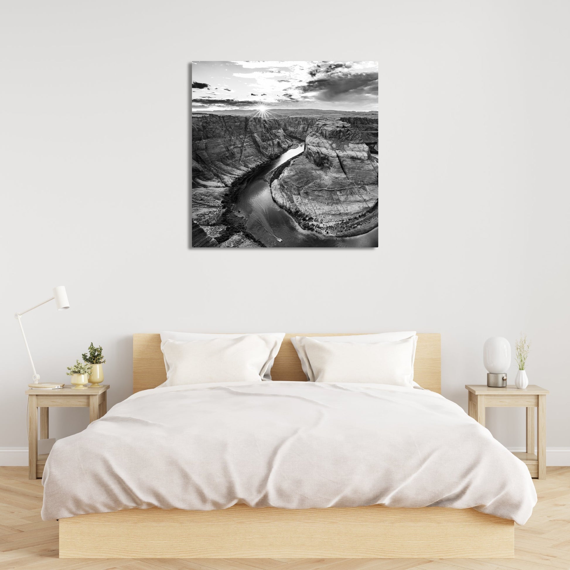 Horseshoe Bend Starburst Black and White Fine Art Photography Print - Frey Wall Art