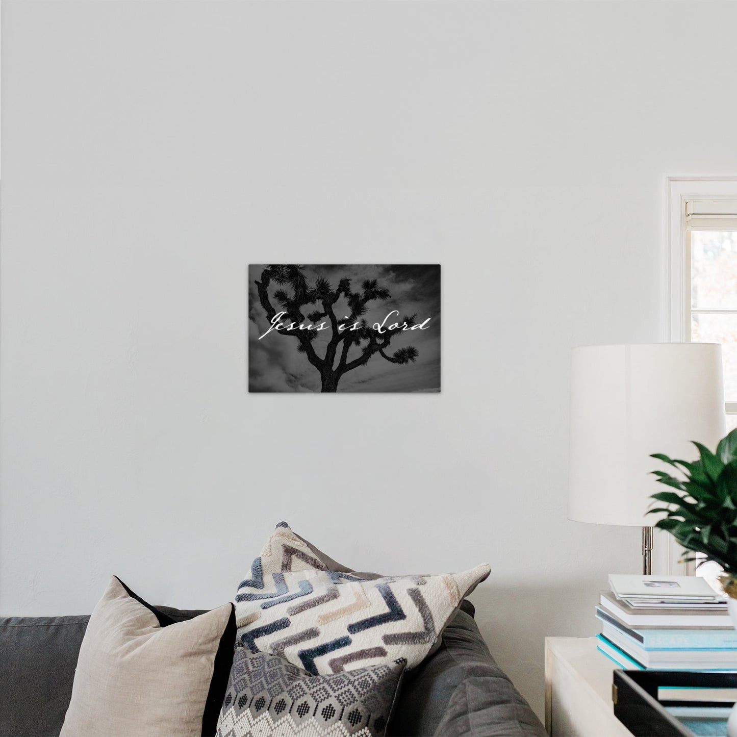 Jesus is Lord Joshua Tree Black and White Faith - Frey Wall Art