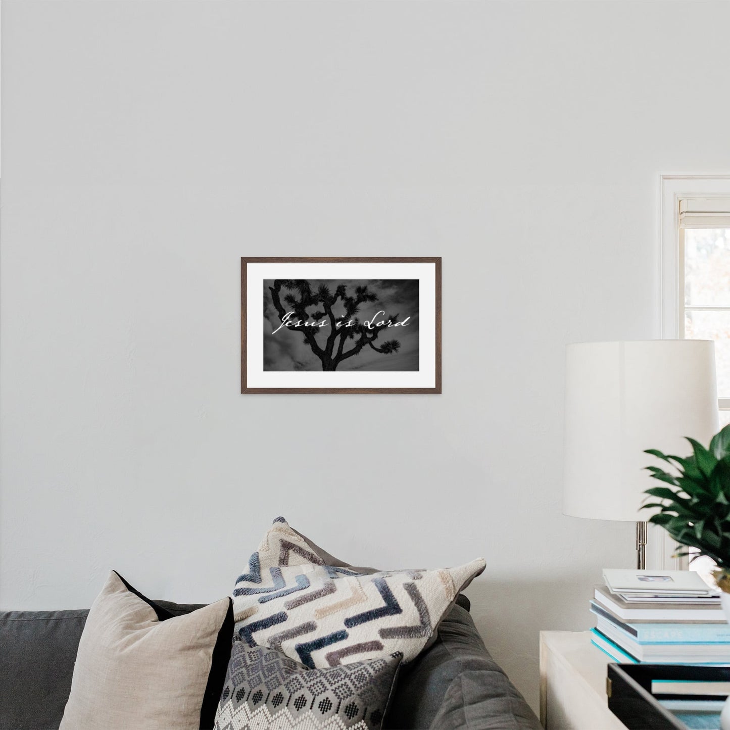 Jesus is Lord Joshua Tree Black and White Faith - Frey Wall Art