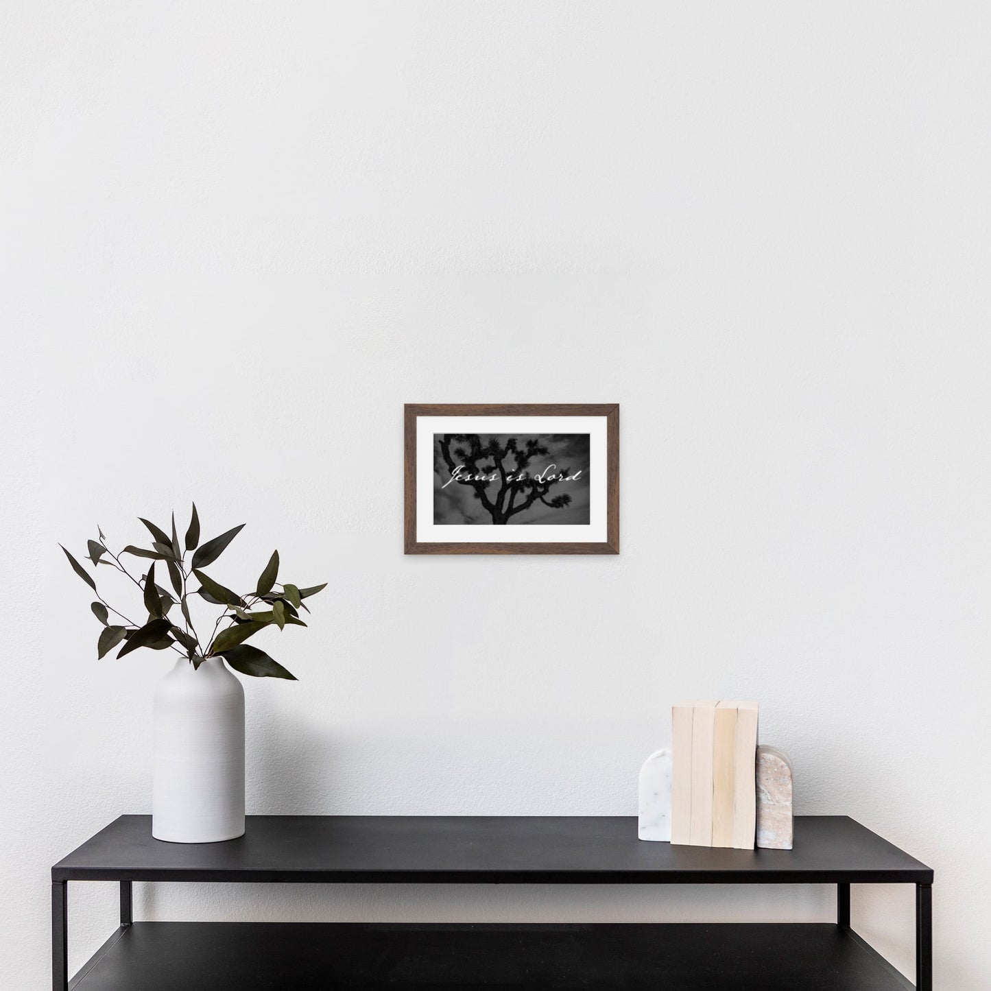 Jesus is Lord Joshua Tree Black and White Faith - Frey Wall Art