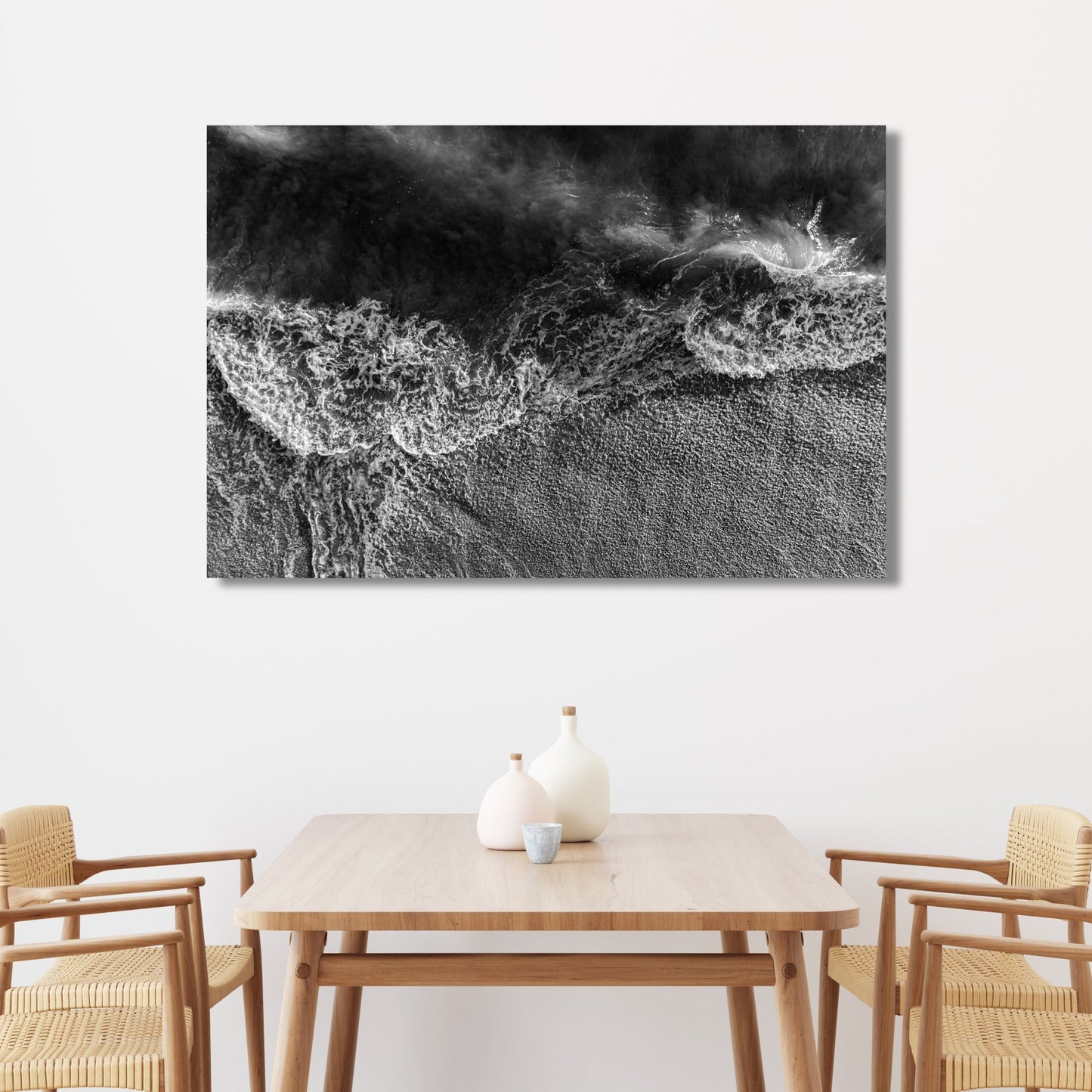 Laguna Beach Aerial Wave Texture Black and White Fine Art Photography Print - Frey Wall Art