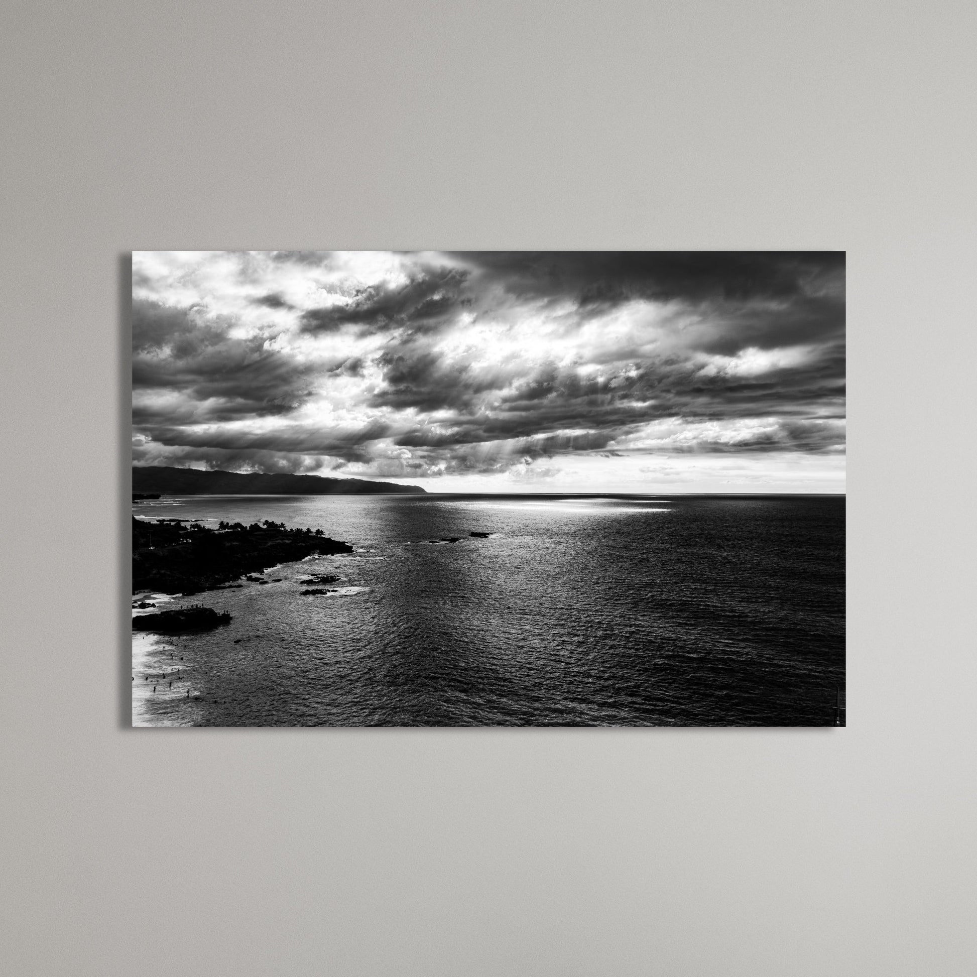 North Shore Light Beams Black and White Fine Art Photography Print - Frey Wall Art