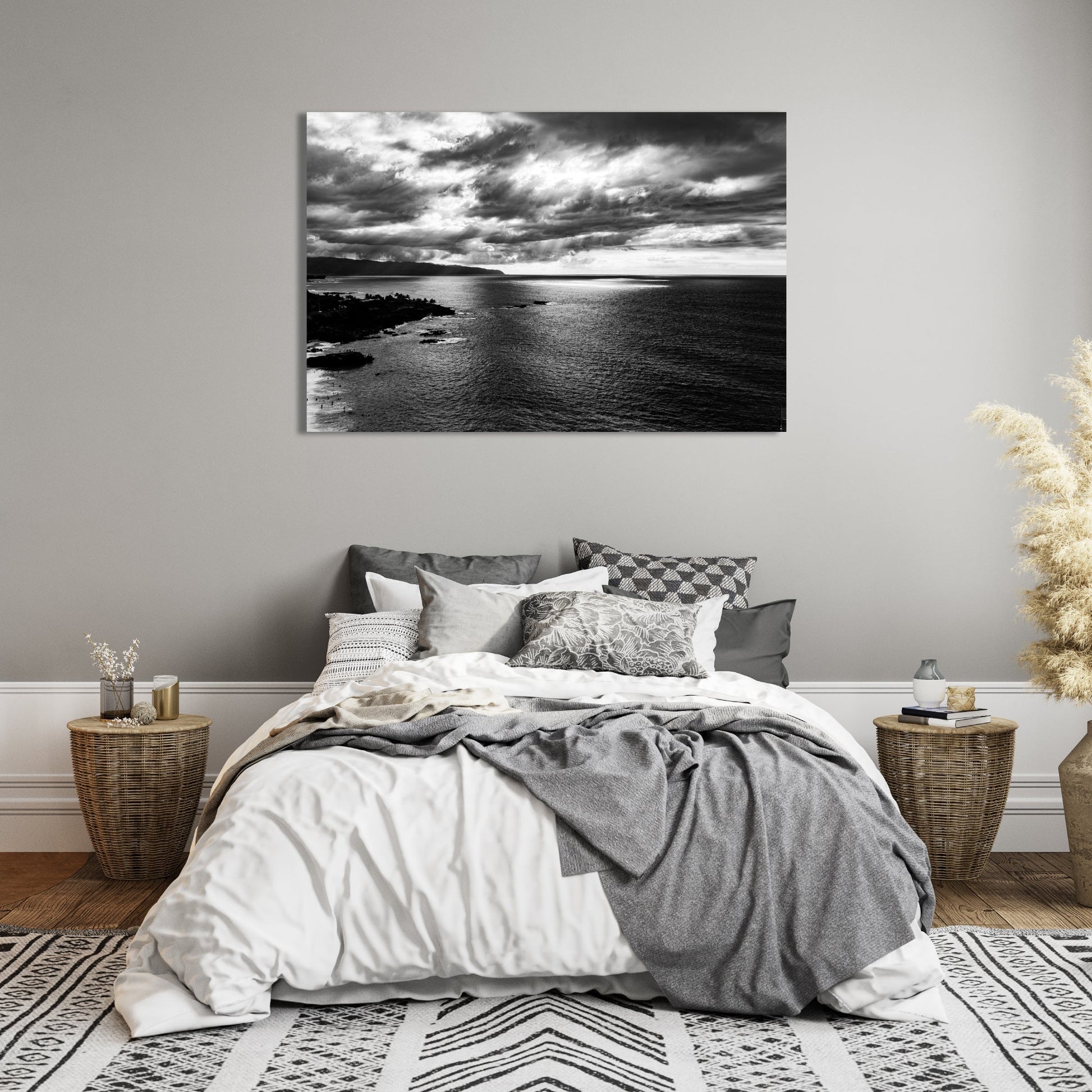 North Shore Light Beams Black and White Fine Art Photography Print - Frey Wall Art