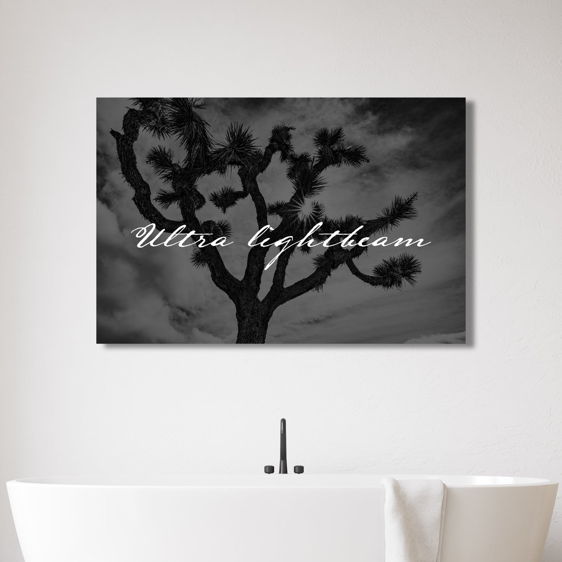 Ultra Lightbeam Joshua Tree Black and White Faith Fine Art Print - Frey Wall Art