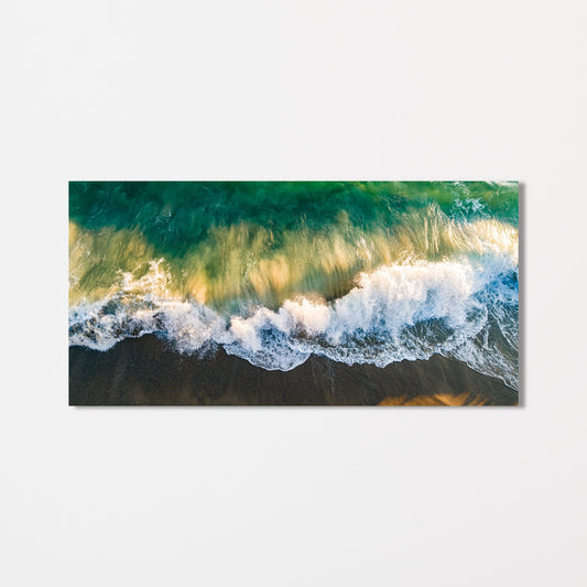 Wave Crash Aerial Panoramic Fine Art Photography Print - Frey Wall Art