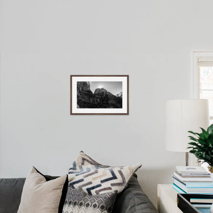 Zion National Park Starburst Black and White - Frey Wall Art
