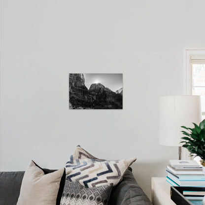 Zion National Park Starburst Black and White - Frey Wall Art