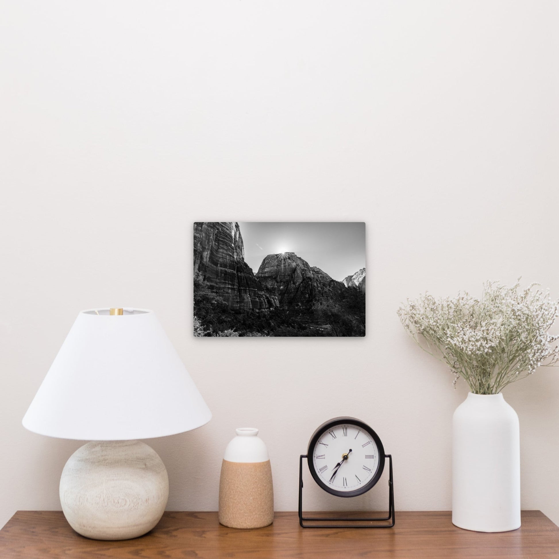 Zion National Park Starburst Black and White - Frey Wall Art