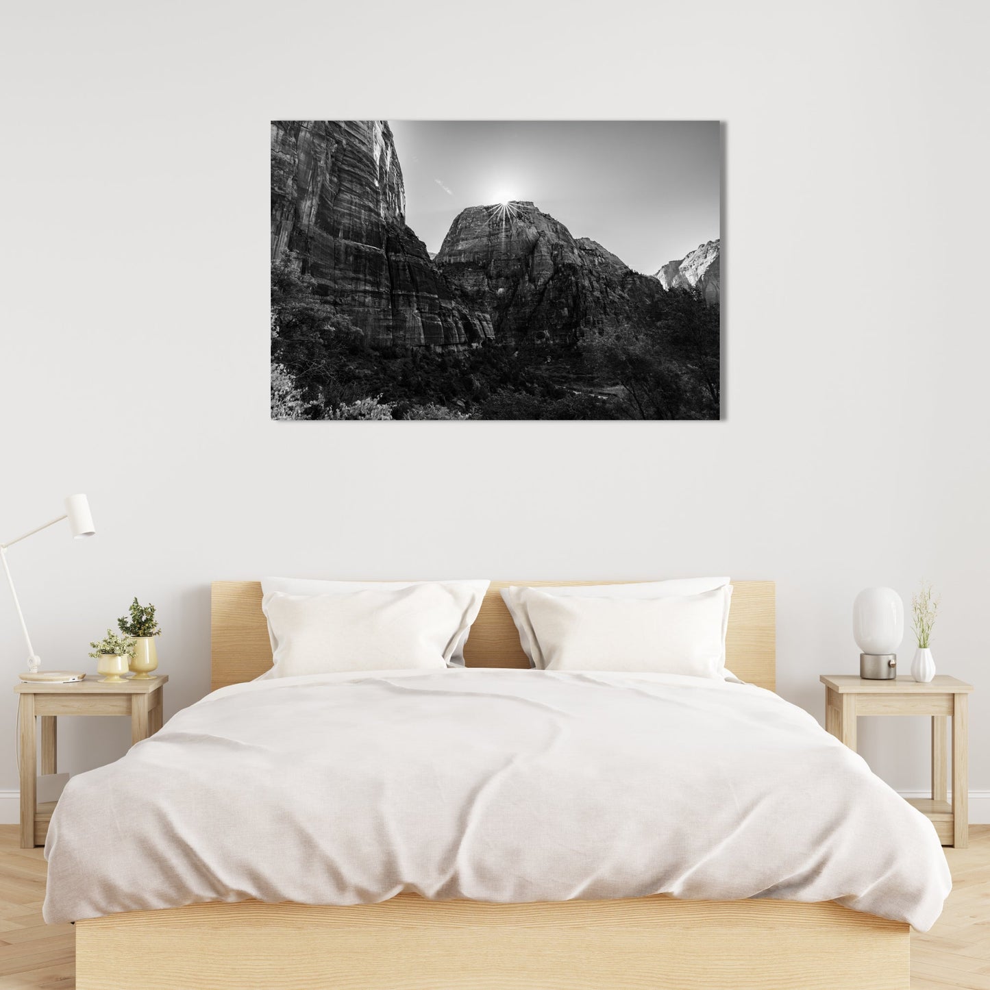 Zion National Park Starburst Black and White Fine Art Photography Print - Frey Wall Art