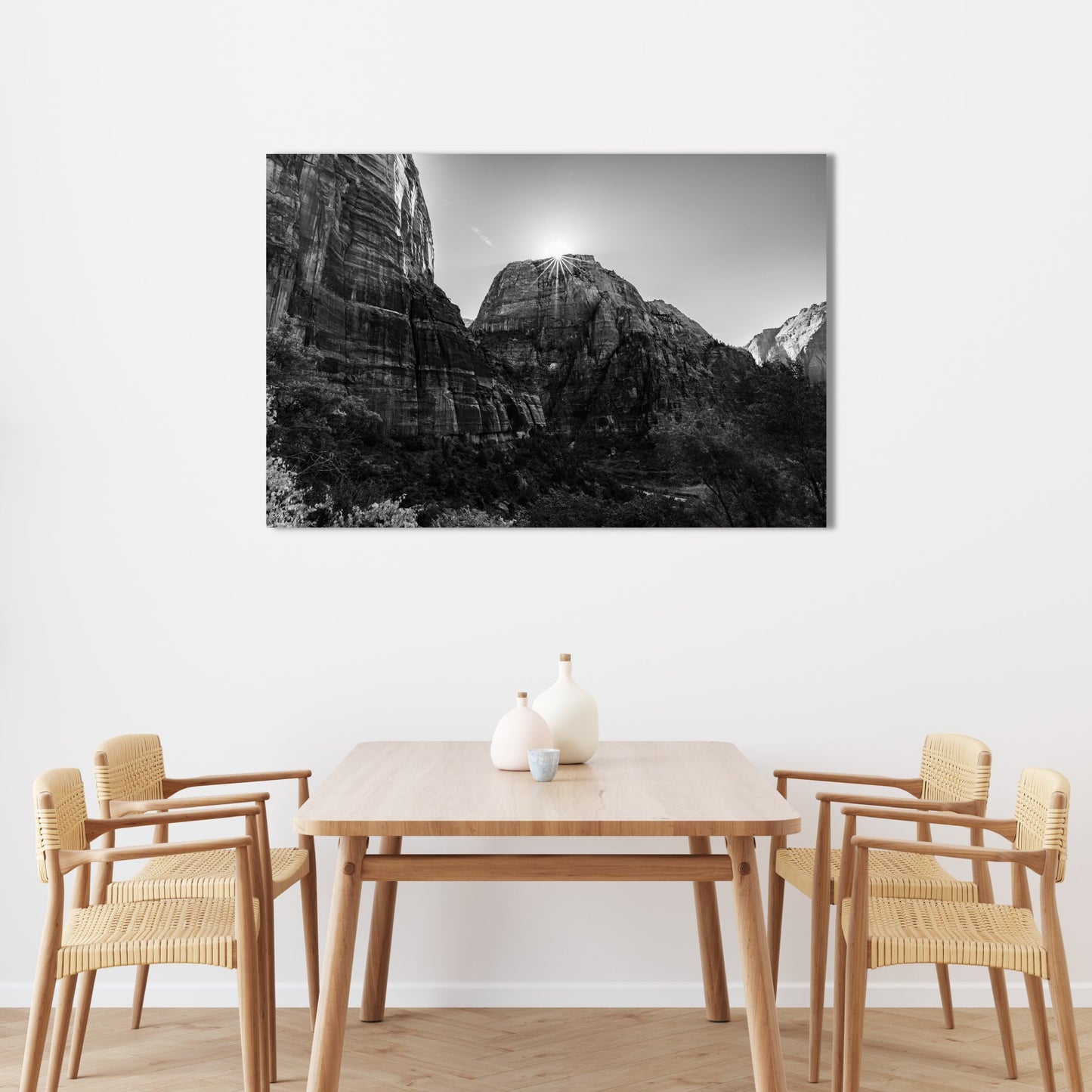 Zion National Park Starburst Black and White Fine Art Photography Print - Frey Wall Art